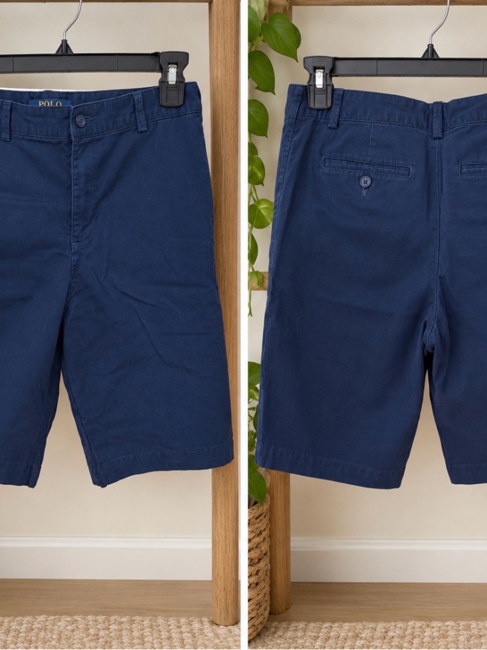 Polo by Ralph Lauren Navy Flat-Front boy’s Chino Shorts